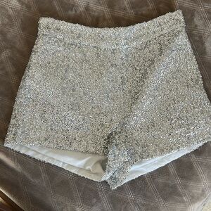 Silver sequin hot short